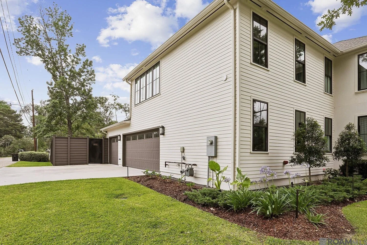 Side elevation and garage approach