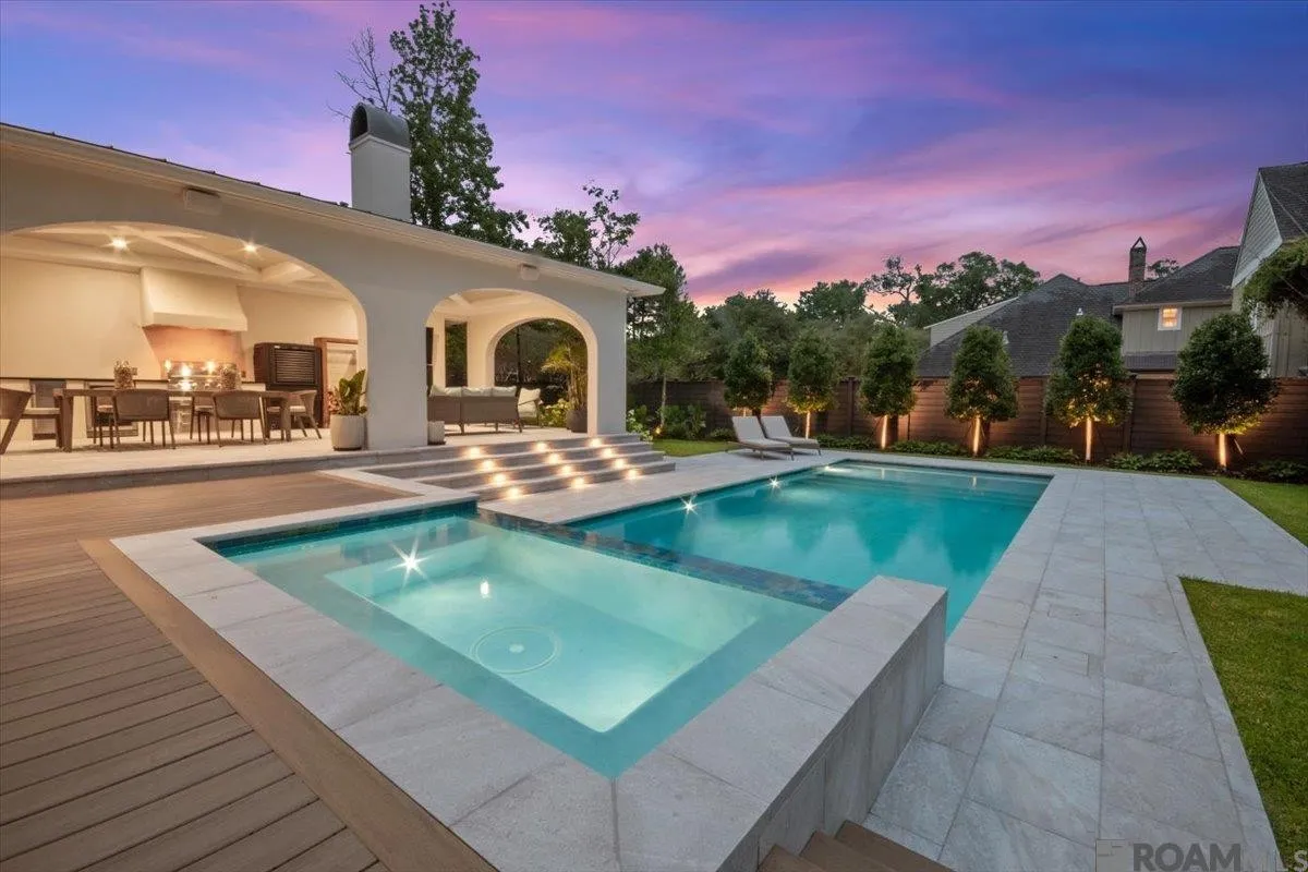 Dusk at the pool